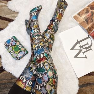 Thigh High Snake Print Boots